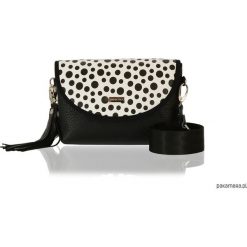 TOREBKA PURO SMART 2428 BLACK POLKA DOTS. Czarne torebki klasyczne damskie Pakamera, bez wzorów, eleganckie, na ramię, bez dodatków. Za 110,00 zł.