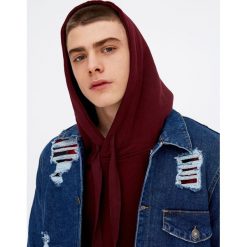 Jeansowa kurtka z przetarciami. Czarne kurtki męskie bomber Pull&Bear, m, z jeansu. Za 96,90 zł.