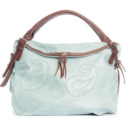 Torebki klasyczne damskie: Skórzana torebka w kolorze turkusowym – 40 x 36 x 16 cm