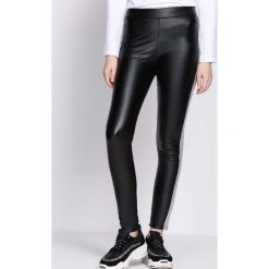 Czarno-Srebrne Legginsy Satiny. Szare legginsy damskie Born2be, s, w paski, z tkaniny. Za 59,99 zł.