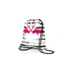 Worek - Plecak z flamingiem Pink Flamingo. Różowe plecaki damskie Shellbag, z nadrukiem, z zamszu, eleganckie. Za 47,00 zł.