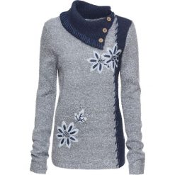 Sweter bonprix jasnoszaro-niebieski. Szare swetry klasyczne damskie bonprix. Za 59,99 zł.