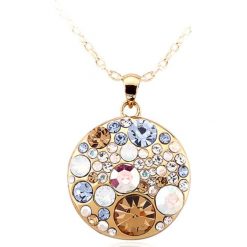 Naszyjniki damskie: Pozłacany naszyjnik Naszyjnik z kryształkami Swarovski – dł. 42 cm