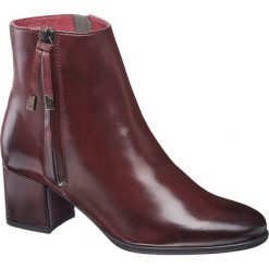 Bordowe botki damskie 5th Avenue na obcasie 5th Avenue bordowe. Czerwone botki damskie 5th Avenue, ze skóry, bez obcasa, na obcasie, na zamek. Za 239,90 zł.