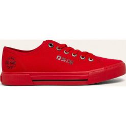 Big Star - Tenisówki. Czerwone trampki męskie BIG STAR, bez wzorów, z gumy, retro, na sznurówki. W wyprzedaży za 99,90 zł.