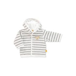 Bluzy niemowlęce: STEIFF Girls Baby Nicki Bluza z kapturem w paski kolor softgrey