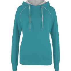 Bluza z kapturem z kontrastowymi paskami bonprix matowy kobaltowy. Bluzy damskie bonprix. Za 37,99 zł.