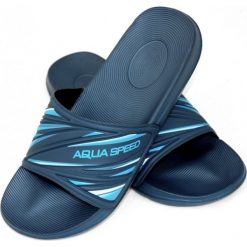 Granatowe Klapki Aqua-Speed Idaho 68-10. Niebieskie klapki męskie Aqua-Speed, bez wzorów, z materiału. W wyprzedaży za 69,00 zł.