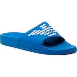 Klapki EMPORIO ARMANI - X4PS01 XL828 00028 Blue Aster. Niebieskie klapki męskie Emporio Armani, bez wzorów, z tworzywa sztucznego. W wyprzedaży za 169,00 zł.