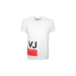T-shirty z krótkim rękawem Versace Jeans B3GRB72D / Print 12 V-Neck MC. Białe t-shirty męskie Versace Jeans, xl, bez wzorów, z jeansu, bez kołnierzyka, krótkie. Za 259,00 zł.