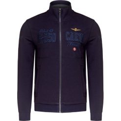Bluza AERONAUTICA MILITARE. Niebieskie bluzy męskie Aeronautica Militare, z haftami, z tkaniny, militarne, ze stójką, bez rękawów, bez kaptura. W wyprzedaży za 606,00 zł.