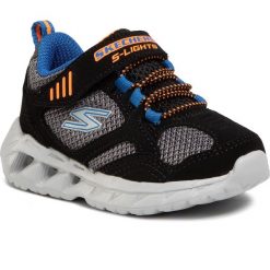 Sneakersy SKECHERS - Magna-Lights 90750N/BBOR Blk/Blu/Orange. Szare trampki chłopięce Skechers, bez wzorów, ze skóry ekologicznej, na rzepy. Za 179,00 zł.