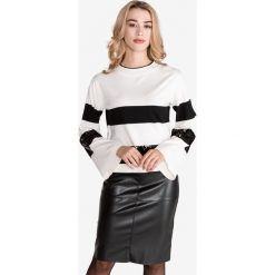 TWINSET Sweter Biały. Białe bluzy damskie Twinset, s, w paski, z wiskozy, bez rękawów, bez kaptura. Za 654,95 zł.