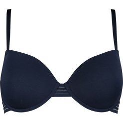 Biustonosz w kolorze granatowym. Niebieskie biustonosze Skiny Women & Men, w koronkowe wzory, z koronki. W wyprzedaży za 42,95 zł.