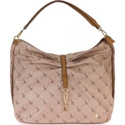 U.S. POLO ASSN. torebka Kinston Large Hobo Bag, beżowa. Brązowe torebki klasyczne damskie U.S. Polo Assn., bez wzorów, eleganckie, na ramię, bez dodatków. W wyprzedaży za 309,00 zł.