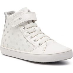 Trampki GEOX - J Gisli G.A J924NA 0QB54 C0007 S White/Silver. Białe trampki dziewczęce Geox, z gumy. W wyprzedaży za 149,00 zł.