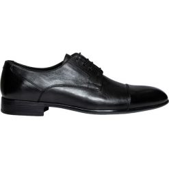 Półbuty męskie BUCN000105. Czarne półbuty męskie Giacomo Conti, na ślub cywilny, bez wzorów, ze skóry, eleganckie, bez zapięcia. Za 439,00 zł.