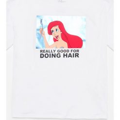 Bawełniany t-shirt Mała Syrenka - Biały. Białe t-shirty damskie Reserved, bez wzorów, z bawełny, bez kołnierzyka. Za 29,99 zł.