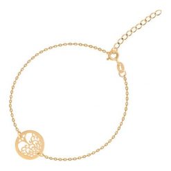 Bransoletka Złota - złoto 375. Żółte bransoletki damskie z materiału, złote. Za 299,00 zł.