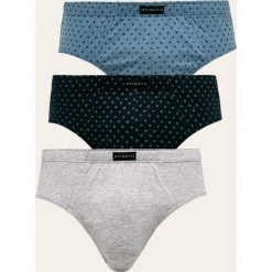 Atlantic - Slipy (3 pack). Niebieskie bokserki męskie Atlantic, bez wzorów, z bawełny. Za 49,90 zł.