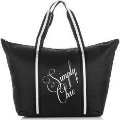 Duża torba damska na lato Simply Chic 2209-BL. Torebki klasyczne damskie bez wzorów, z materiału, na ramię, duże, bez dodatków. Za 59,99 zł.