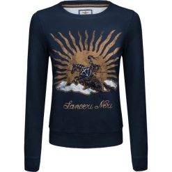 Bluza AERONAUTICA MILITARE. Niebieskie bluzy damskie Aeronautica Militare, z nadrukiem, z dzianiny, bez rękawów, bez kaptura. W wyprzedaży za 329,00 zł.