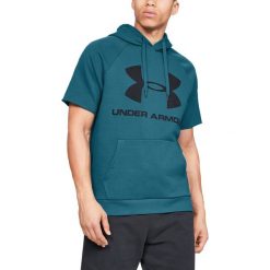 Under Armour Rival Bluza Zielony. Zielone bluzy męskie Under Armour, s, z nadrukiem, z bawełny, bez kołnierzyka, bez rękawów, bez kaptura. Za 188,95 zł.