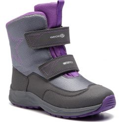 Śniegowce GEOX - J N.Alaska G.B Wpf D J848BD 0FU50 C9255 Dk Grey/Violet. Szare śniegowce dziewczęce Geox, bez zapięcia. W wyprzedaży za 199,00 zł.
