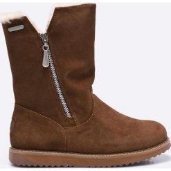 Emu Australia - Botki Gravelly. Brązowe botki damskie na obcasie EMU Australia, z materiału, na wysokim obcasie. W wyprzedaży za 429,90 zł.