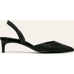 AllSaints - Czółenka skórzane Mia. Czarne czółenka damskie AllSaints, bez wzorów, ze skóry, bez obcasa, na obcasie, bez zapięcia. Za 799,90 zł.