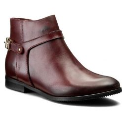 Botki EDEO - 2236-712 Bordo. Czerwone botki damskie na obcasie marki Edeo, ze skóry. W wyprzedaży za 249,00 zł.