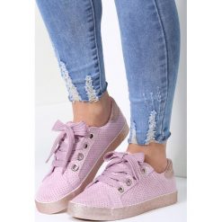 Różowe Tenisówki Happy Summertime. Różowe półbuty damskie vices, bez wzorów, bez obcasa, bez zapięcia. Za 39,99 zł.