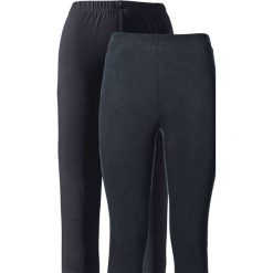 Legginsy 3/4 ze stretchem (2 pary w opak.) bonprix czarny. Czarne spodnie damskie bonprix. Za 55,98 zł.