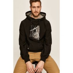 Karl Lagerfeld Denim - Bluza. Czarne bluzy męskie KARL LAGERFELD DENIM, s, z nadrukiem, z elastanu, z kapturem, bez rękawów, z kapturem. W wyprzedaży za 629,90 zł.