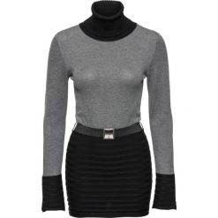 Golfy damskie: Sweter bonprix czarno-szary