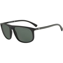 Emporio Armani - Okulary. Czarne okulary przeciwsłoneczne męskie marki Emporio Armani, z materiału, owalne. Za 599,90 zł.
