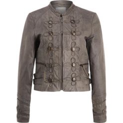 Bomberki damskie: Cream UNIFORM BIKER Kurtka skórzana khaki sand