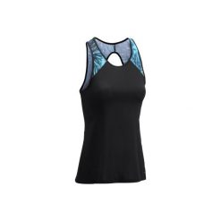 Koszulka fitness kardio 500. Czarne bluzki sportowe damskie DOMYOS. W wyprzedaży za 24,99 zł.