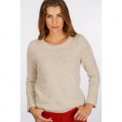 Sweter "Boupull" w kolorze szarobrązowym. Brązowe swetry klasyczne damskie Scottage, z wełny, z okrągłym kołnierzem. W wyprzedaży za 81,95 zł.