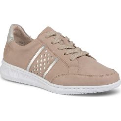 Sneakersy RIEKER - N3124-62 Beige. Brązowe półbuty damskie Rieker, bez wzorów, ze skóry ekologicznej, bez obcasa, na płaskiej podeszwie, bez zapięcia. W wyprzedaży za 199,00 zł.