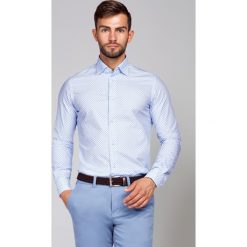 Koszula Biała Melfi. Białe koszule męskie LANCERTO, m, z haftami, z bawełny, eleganckie, z klasycznym kołnierzykiem, bez rękawów. W wyprzedaży za 199,90 zł.