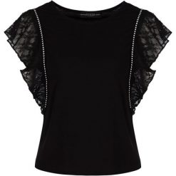 Bluzka Guess W94P77 K68D0. Czarne bluzki damskie Guess, xl, z aplikacjami, z elastanu, bez kołnierzyka, bez rękawów. W wyprzedaży za 149,00 zł.