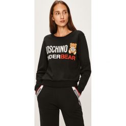 Moschino Underwear - Bluza piżamowa. Czarne piżamy damskie Moschino Underwear, s, z nadrukiem, z elastanu, bez rękawów, bez kaptura. Za 669,90 zł.