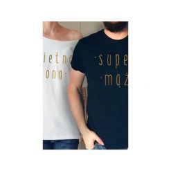 Świetna żona super mąż koszulki tshirt dla pary. Czarne koszulki damskie marki One mug a day, xxl, bez wzorów, bez kołnierzyka, bez rękawów. Za 165,00 zł.