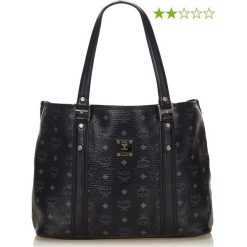 Shopper bag damskie: Skórzany shopper bag w kolorze czarnym - 37 x 27 x 14 cm