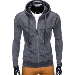 Bluzy męskie: BLUZA MĘSKA ROZPINANA Z KAPTUREM B795 - GRAFITOWA