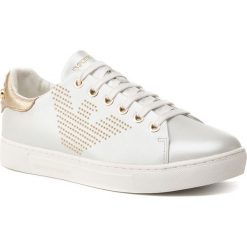Sneakersy EMPORIO ARMANI - X3X072 XL808 A272 White/Lt.Gold. Białe półbuty damskie Emporio Armani, ze skóry. Za 1079,00 zł.