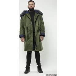 Zielona męska całoroczna parka. Zielone płaszcze męskie Pakamera, m, bez wzorów, bez kaptura. Za 950,00 zł.