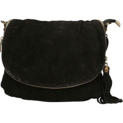 Skórzana torebka w kolorze czarnym - 30 x 20 x 3 cm. Czarne torebki klasyczne damskie ORE10, w paski, ze skóry. W wyprzedaży za 155,95 zł.