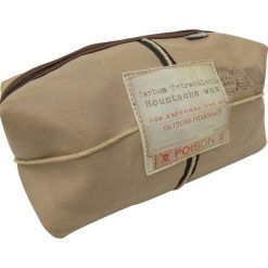Kosmetyczki damskie: Kosmetyczka „Apothecary Moustache” w kolorze jasnobrązowym – 28 x 10 x 14 cm